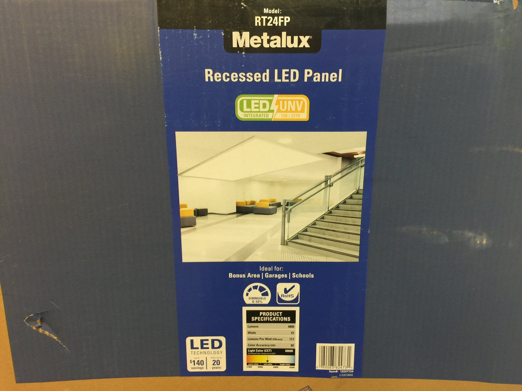 Metalux RT24FP 2 x 4 RT24FP LED 4700 Lumens Flat Panel Troffer Light NT Electronics LLC