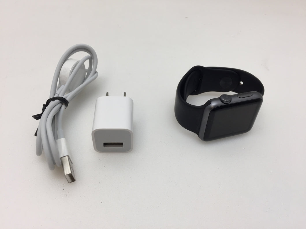 Apple Watch Sport 42mm Aluminum Case Space Gray Black Sport Band MJ3N2LL/A