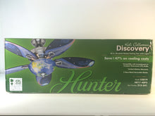 Load image into Gallery viewer, Hunter 52019 Discovery 48&quot; Indoor Brushed Nickel Ceiling Fan with Light Kit
