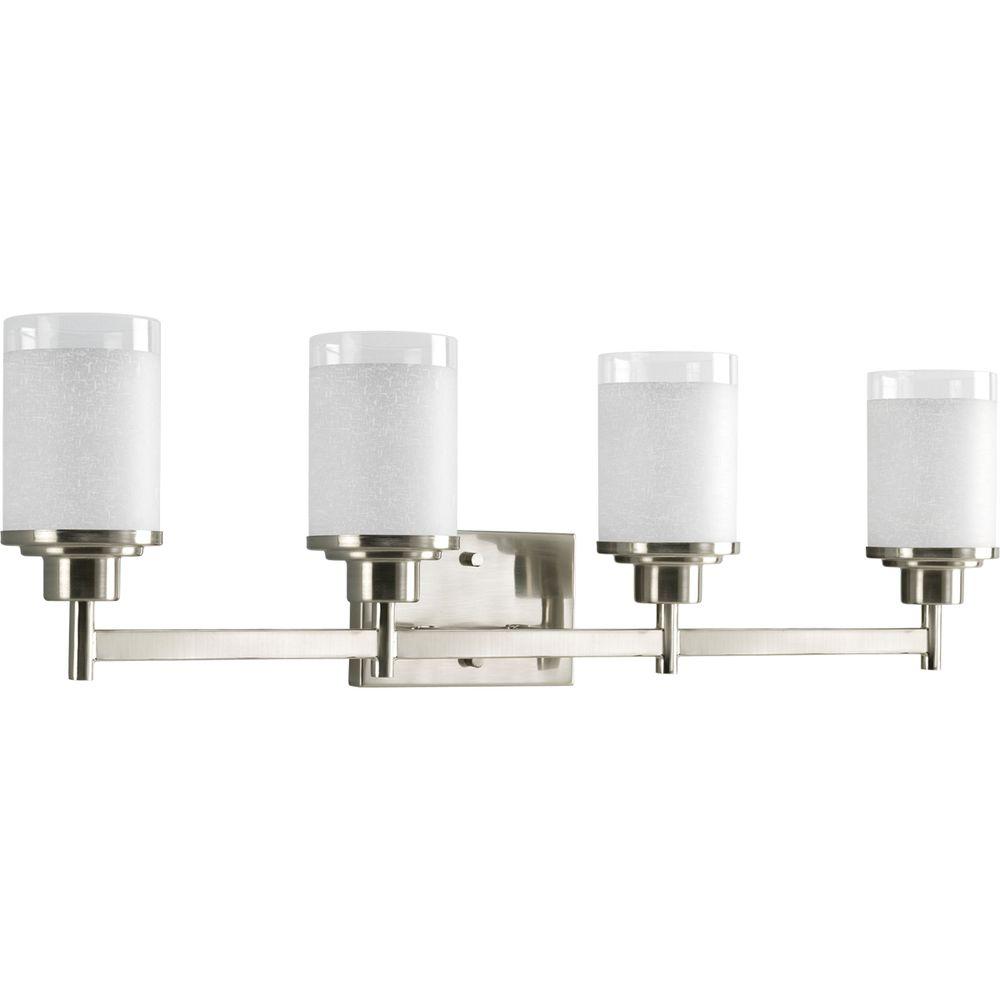Progress Lighting Alexa 4-Light Brushed Nickel Bathroom Vanity Light P2998-09