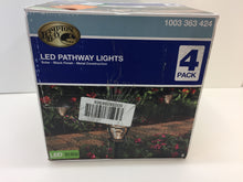 Load image into Gallery viewer, (4-pk) Hampton Bay NXT-1685 LED Landscape Pathway Light Solar Black
