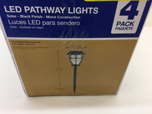 Load image into Gallery viewer, (4-pk) Hampton Bay NXT-1685 LED Landscape Pathway Light Solar Black

