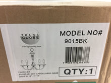 Load image into Gallery viewer, Trans Globe Lighting 9015BK Stewart 5Light Black Incandescent Ceiling Chandelier
