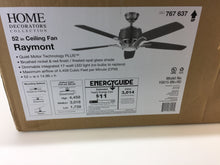 Load image into Gallery viewer, HDC YG615-BN+RD Raymont 52&quot; LED Brushed Nickel &amp; Red Ceiling Fan 767637
