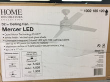 Load image into Gallery viewer, HDC 54727 Mercer 52&quot; Integrated LED Indoor White Ceiling Fan 1002185120
