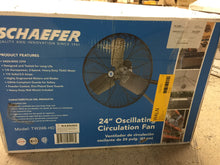 Load image into Gallery viewer, Schaefer TW24B-HD 24 in. Black Oscillating Wall Mounted Fan

