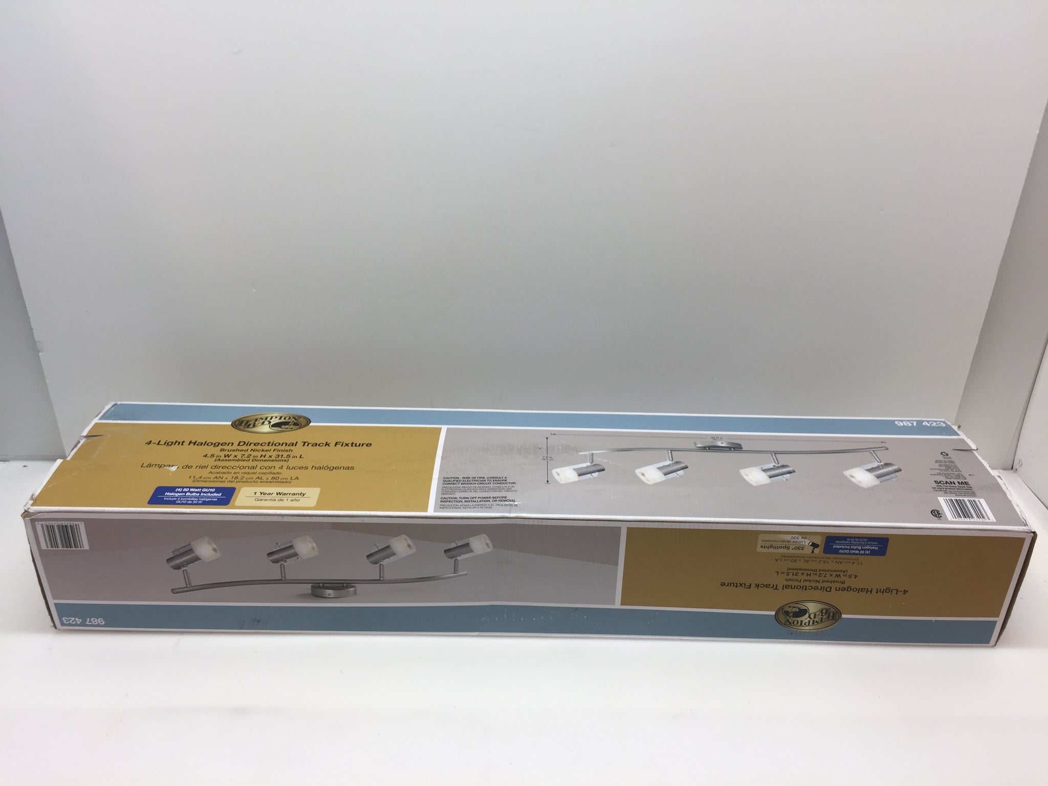 Hampton Bay EC340BA 4 Light Brushed Steel Wave Bar Track Lighting Fixt NT Electronics LLC