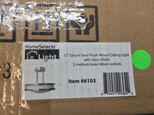 Load image into Gallery viewer, HomeSelects 6103 Saturn 2-Light Brushed Nickel Semi-Flush Mount Light
