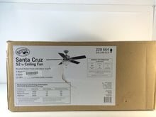 Load image into Gallery viewer, Hampton Bay AG712-BN+BK Santa Cruz 52&quot; Brushed Nickel Ceiling Fan 228664
