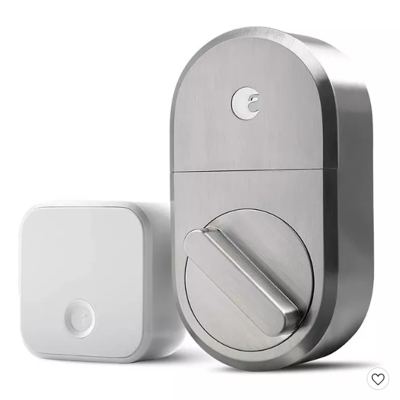August AUG-SL04-C03-N04 Smart Lock + Connect Wi-Fi Bridge, Alexa - Satin Nickel