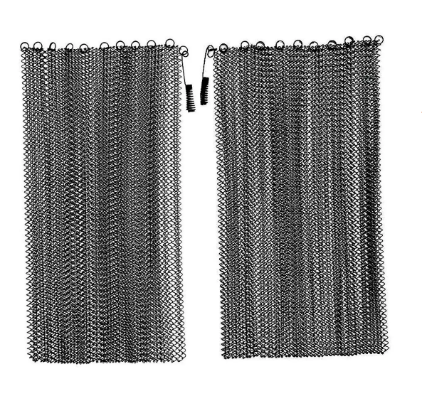 Plow & Hearth Black Mesh Curtain Fireplace Screen Curtain Pair 26