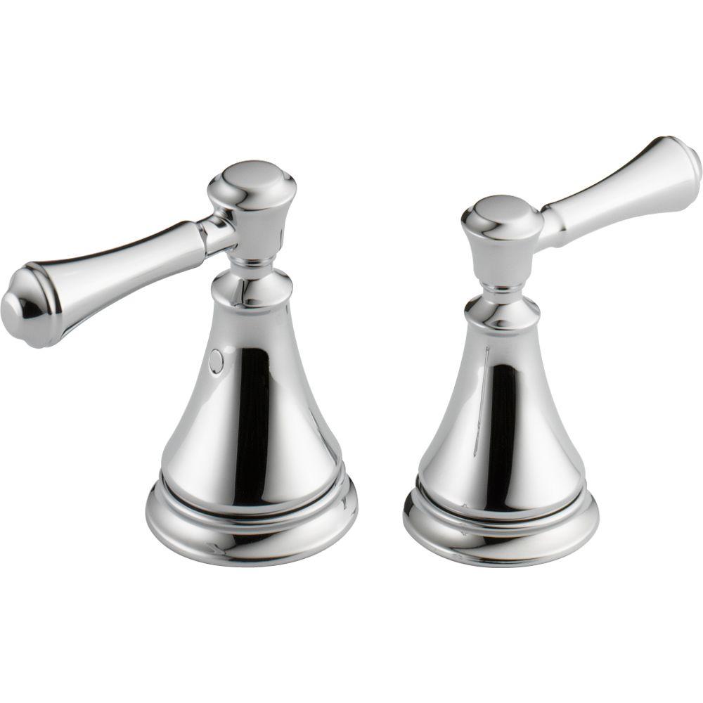 Delta H297 Pair of Cassidy Metal Lever Handles for Bathroom Faucet in Chrome