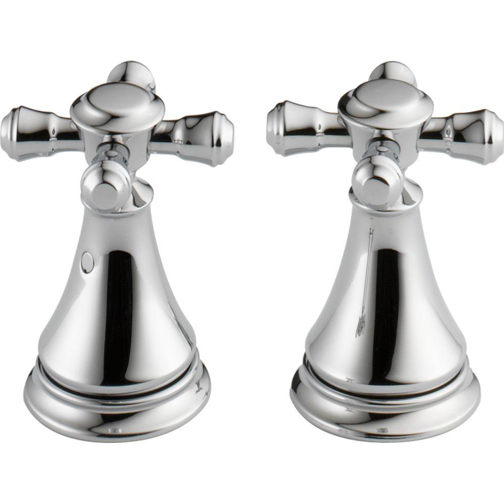 Delta H295 Pair of Cassidy Metal Cross Handles for Bathroom Faucet in Chrome