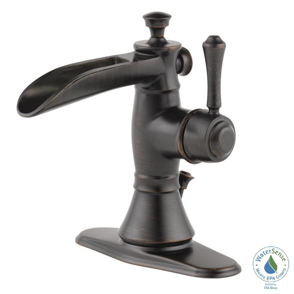 Delta 598LF-RBMPU Cassidy Open Channel Spout Bathroom Faucet Venetian Bronze