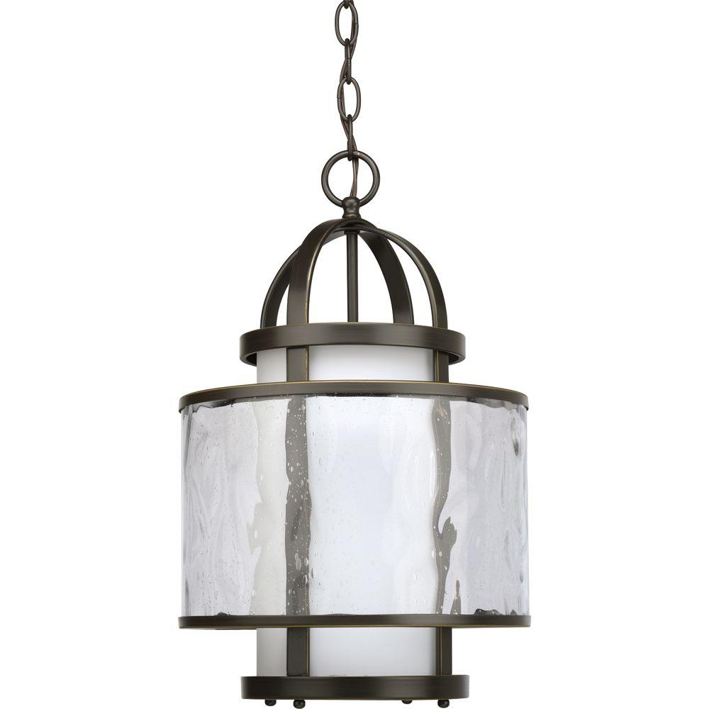 Progress Lighting P3701-20 Bay Court 1-Light Foyer Pendant Antique Bronze