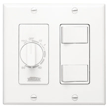 Load image into Gallery viewer, Broan-NuTone 62W 20A 60-Minute In-Wall Dial Timer w/ 2 Rocker Switches, White

