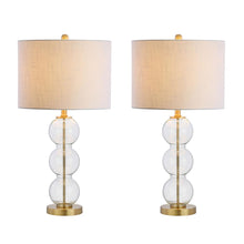 Load image into Gallery viewer, Set of 2 JONATHAN Y JYL1070A-SET2 Bella 27&quot; Glass Triple-Sphere Table Lamp Clear
