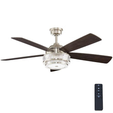 Load image into Gallery viewer, Home Decorators Collection 52384 Caldwell 52&quot; LED Brushed Nickel Ceiling Fan
