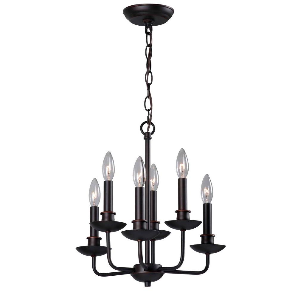 World Imports WI3453-29 Colonial 6-Light Euro Bronze Chandelier