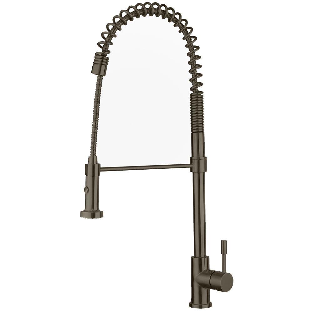 Whitehaus WHS1634-SK-BSS 1-Handle Sprayer Kitchen Faucet Brush Stainless Steel