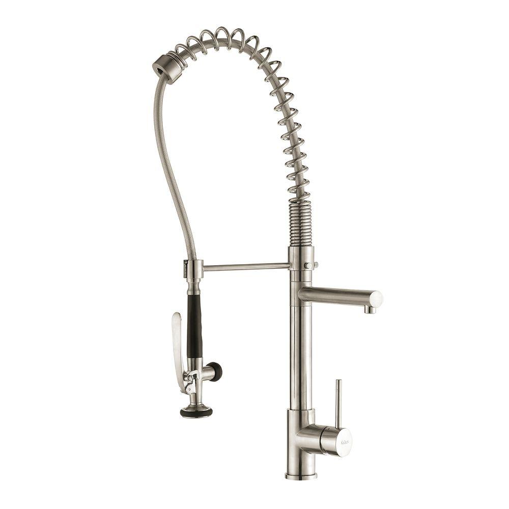KRAUS KPF-1602SS Commercial-Style 1-Handle Kitchen Faucet Stainless Steel