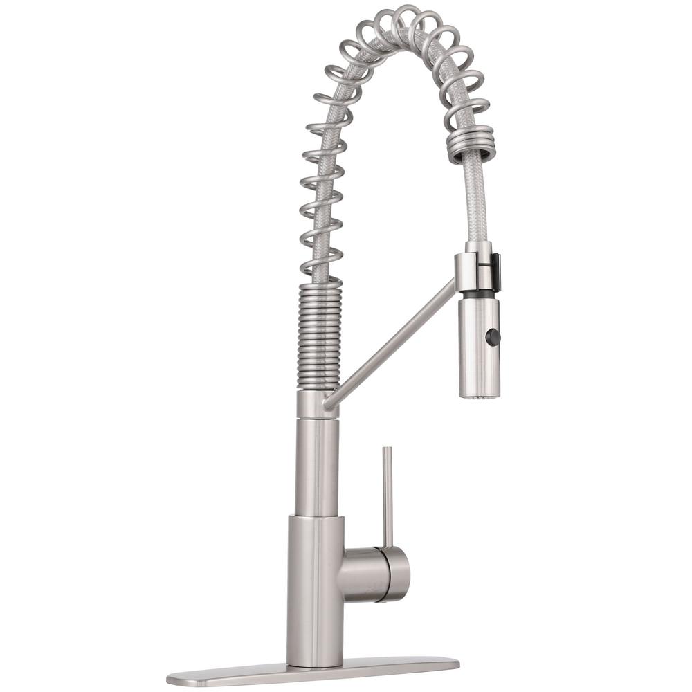KRAUS KPF-2630SS Oletto 1-Handle Commercial Kitchen Faucet Stainless Steel