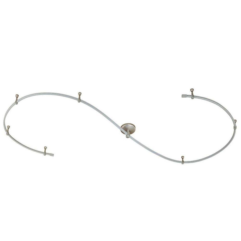 Hampton Bay EC053BA 12' 120V Flexible Track Lighting Starter Kit Brushed Steel