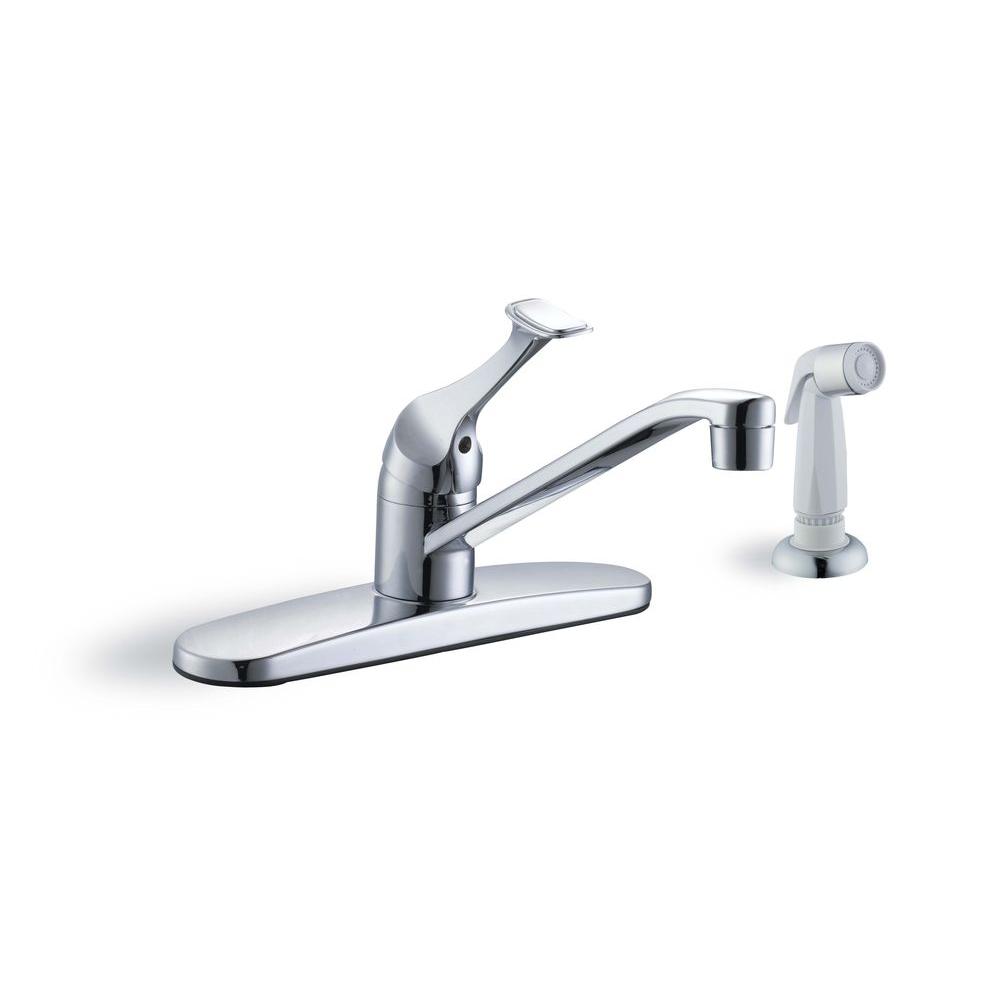 Glacier Bay 67552-1101 Standard Kitchen Faucet w/ White Side Sprayer Chrome