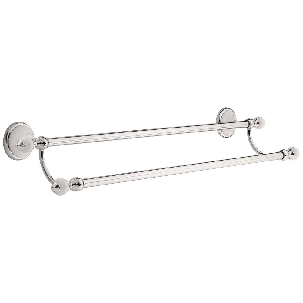 Delta 126645 Alexandria 24 in. Double Towel Bar in Chrome and White