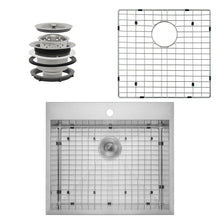 Load image into Gallery viewer, AKDY KS0082 Handcrafted All-in-1 Drop-in StainlessSteel 25&quot;x22&quot;x9&quot; Kitchen Sink
