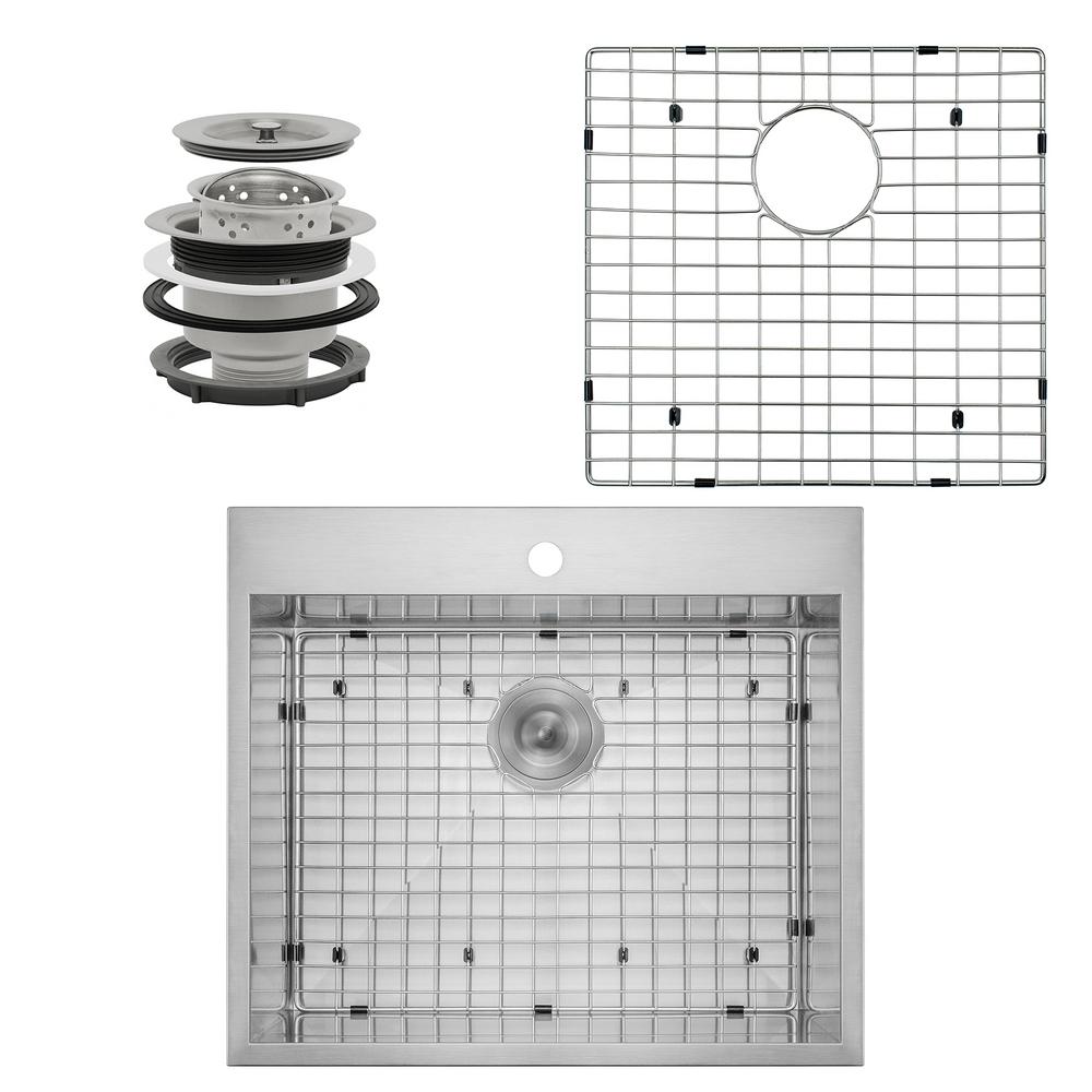 AKDY KS0082 Handcrafted All-in-1 Drop-in StainlessSteel 25