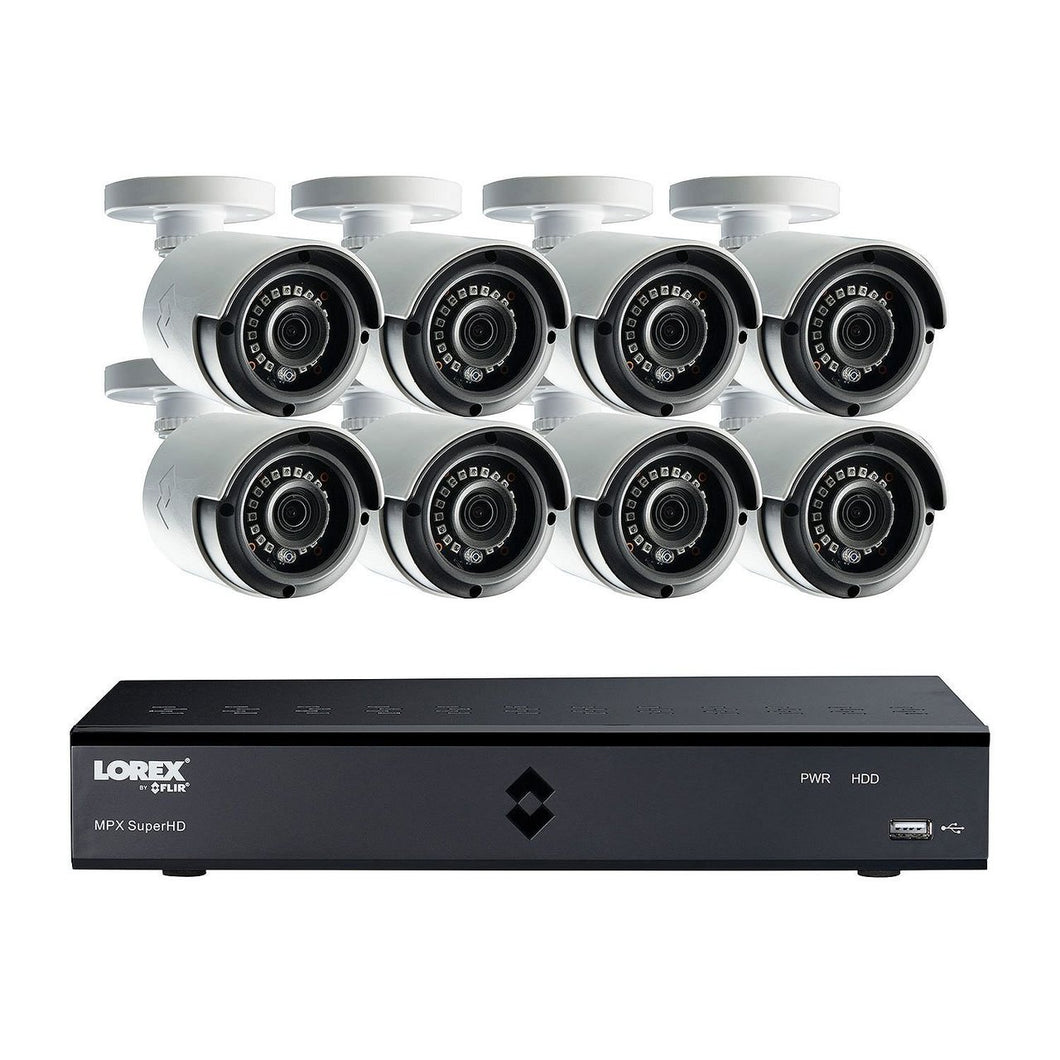 Lorex LHA41081TC8B 8-CH 4MP Pixel DVR 1TB Surveillance System w/ 8x Cameras