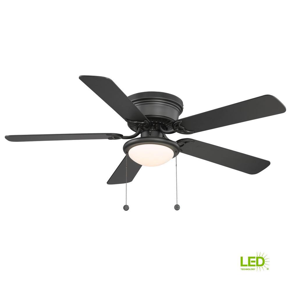 Hugger AL383LED-BK 52 in. LED Indoor Black Ceiling Fan 1002493483