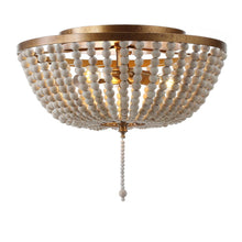 Load image into Gallery viewer, JONATHAN Y JYL9019A Allison 15&quot; Wood Beaded Metal LED Flush Mount

