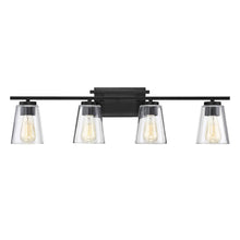 Load image into Gallery viewer, Filament Design CLI-SH277894 32 in. 4-Light Black Vanity Light with Clear Glass
