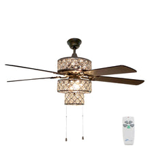 Load image into Gallery viewer, River of Goods 18913 52&quot; Silver Ceiling Fan w Punched Metal Triple-Tiered Clear

