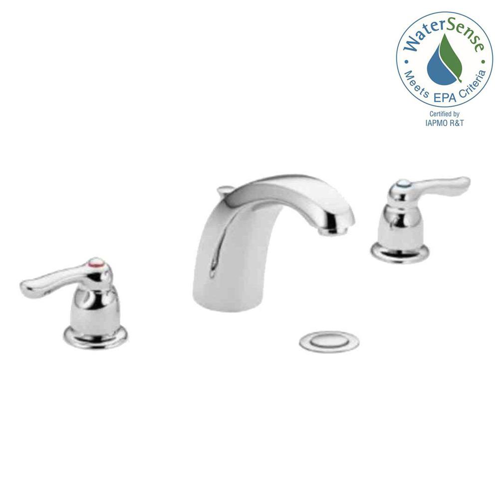 MOEN 4945 Chateau 8 in. Widespread 2-Handle Low-Arc Bathroom Faucet in Chrome