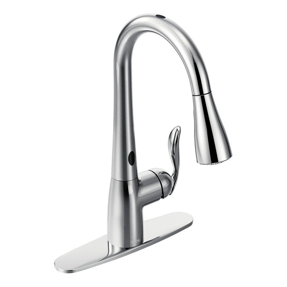 MOEN 7594EC Arbor 1-Handle Pull-Down Sprayer Touchless Kitchen Faucet, Chrome