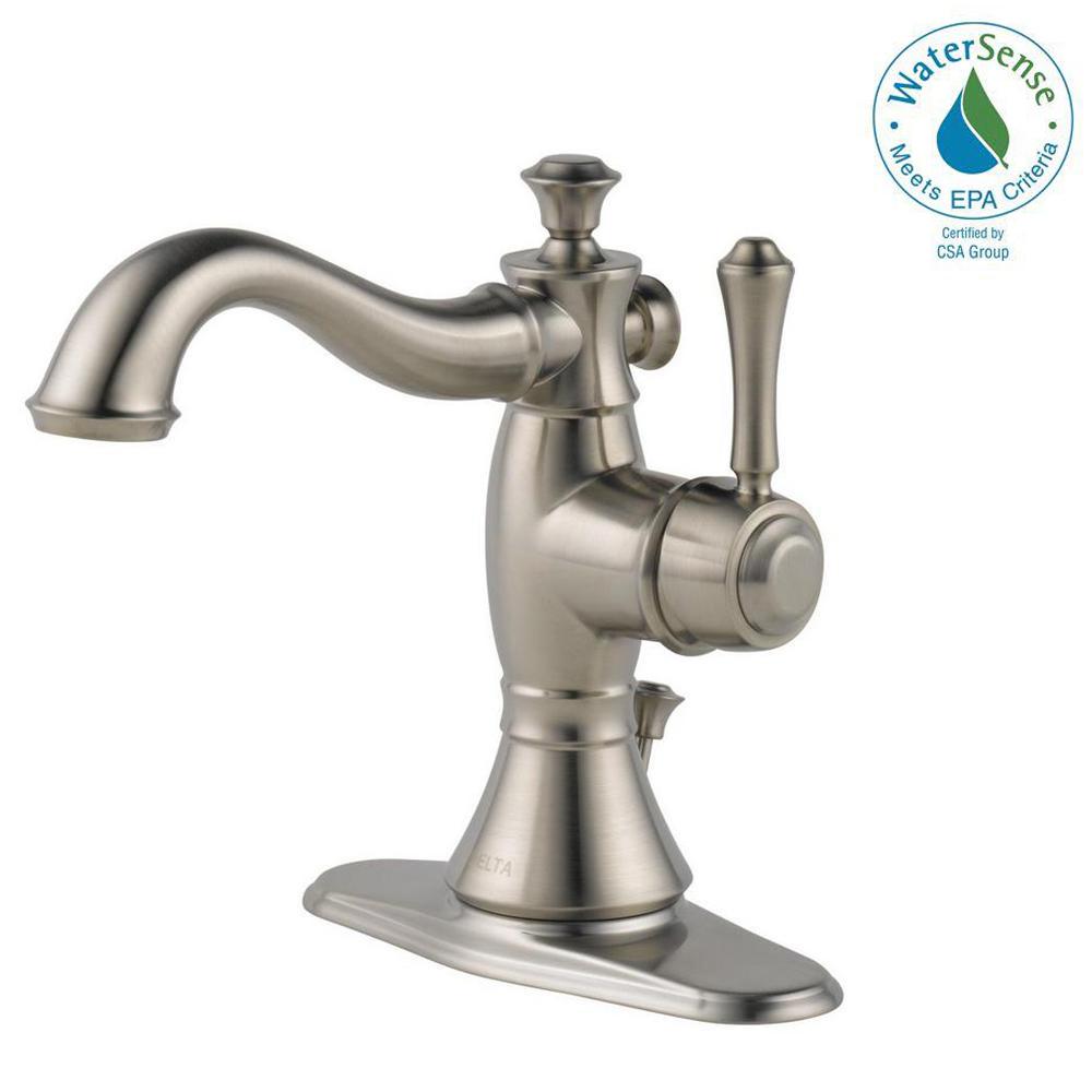 Delta 597LF-SSMPU Cassidy 1-Hole 1-Handle Bathroom Faucet, Stainless
