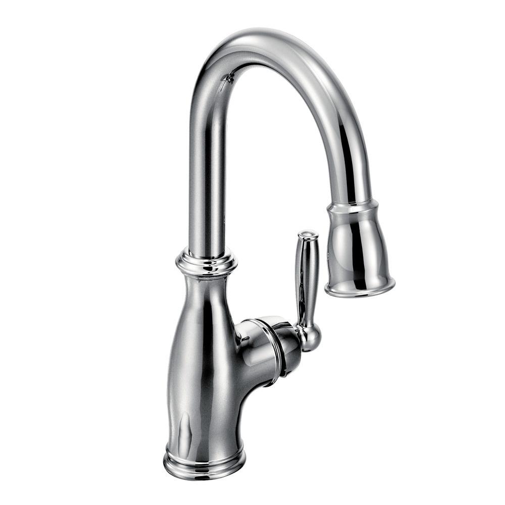 MOEN 5985 Brantford Pull-Down Sprayer Bar Faucet Featuring Reflex Chrome