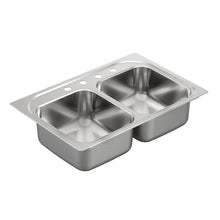 Load image into Gallery viewer, MOEN G222134 Drop-in Stainless Steel 33 in. 4-Hole Double Bowl Kitchen Sink
