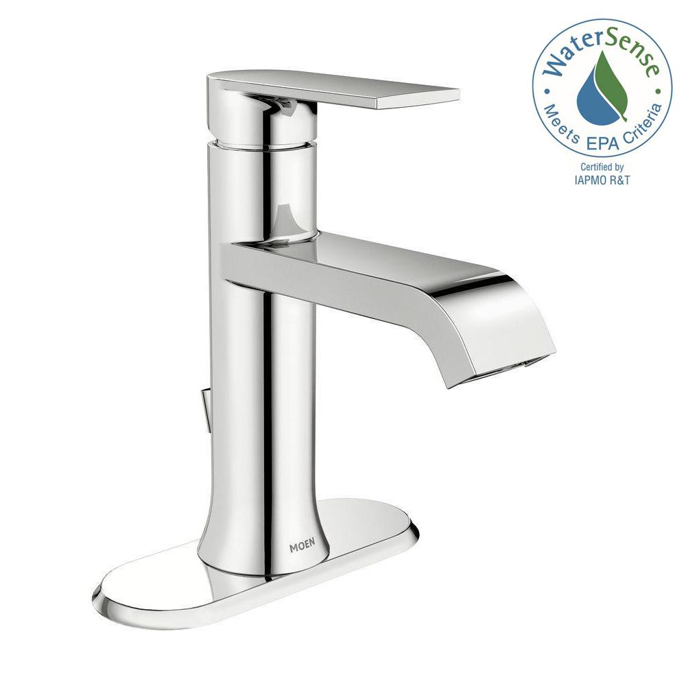 MOEN WS84760 Genta Single Hole Single-Handle Bathroom Faucet in Chrome