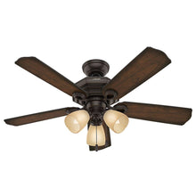 Load image into Gallery viewer, Hunter 52097 Haddington 46&quot; Indoor Onyx Bengal Bronze Ceiling Fan with Light
