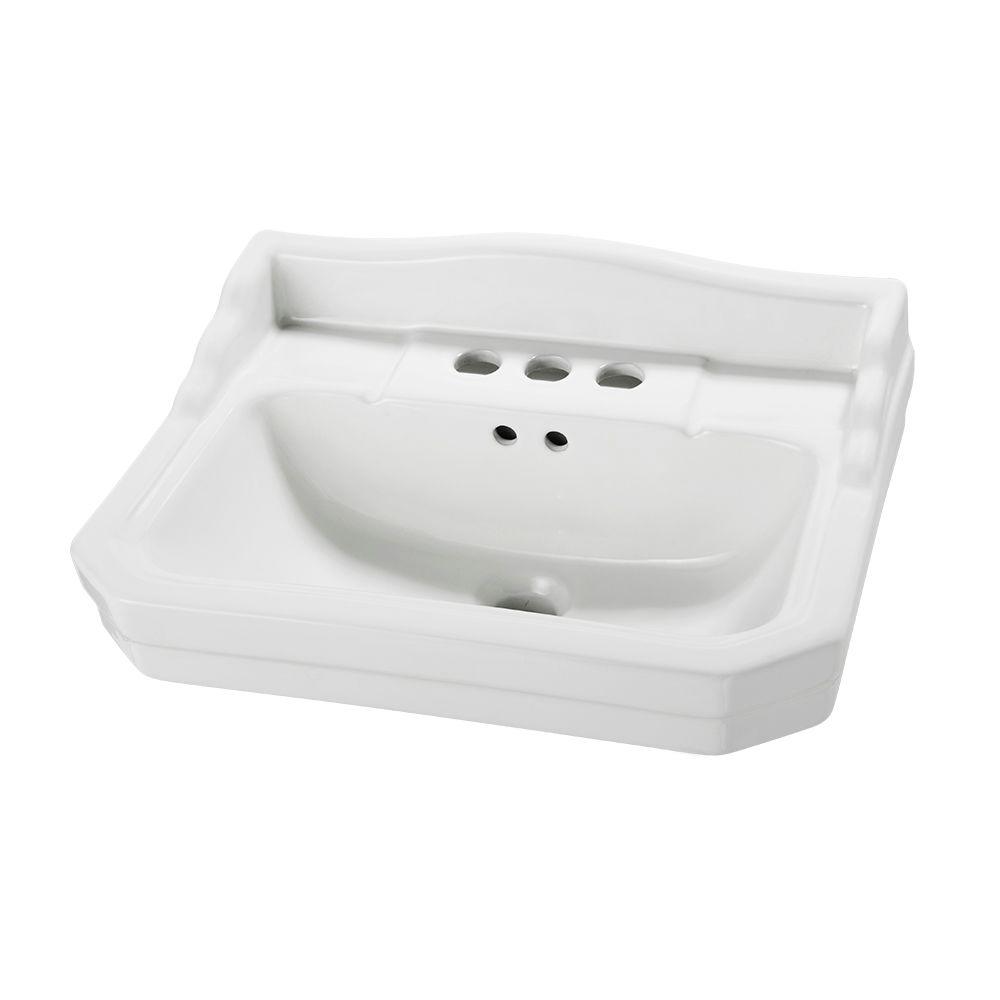 Foremost  F-1920-4W Series 1920 19.125 in. L Pedestal Sink Basin in White