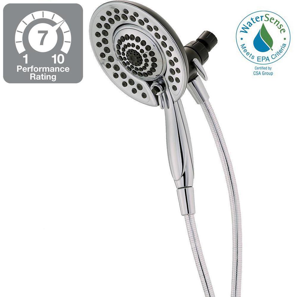 Delta 75583 In2ition 2in1 5-Spray Hand Shower & Shower Head Combo Kit Chrome