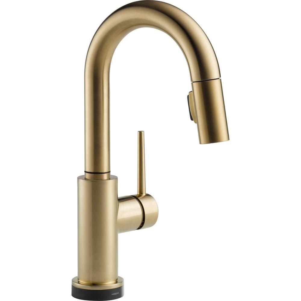 Delta 9959T-CZ-DST Trinsic 1-Handle Pull-Down Bar Faucet Champagne Bronze