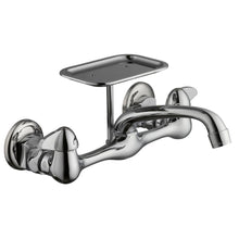 Load image into Gallery viewer, Glacier Bay 815N-0001 2-Handle Wall-Mount Kitchen Faucet w/ Soap Dish Chrome
