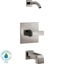 Load image into Gallery viewer, Delta T14467-SSLHD Ara 1-Handle Tub and Shower Faucet Trim Kit in Stainless
