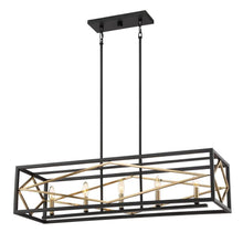 Load image into Gallery viewer, Quoizel LWS3594D1 Platform 12-in W 5-Light Black w/ Gold Kitchen Island Light
