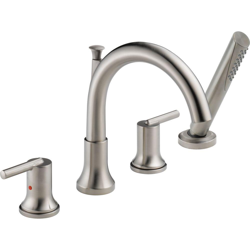 Delta T4759-SS Trinsic Deck-Mount Roman Tub Faucet Trim Kit Only, Stainless